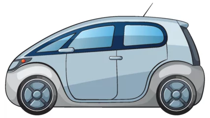 Fotobehang Kinderen Vector graphic of a compact electric car design