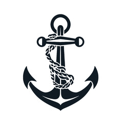 Simple black ships anchor silhouette