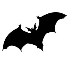 Black silhouettes of bats on a white background