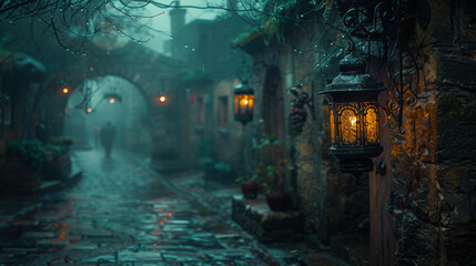 Lonely Lantern in an Alley