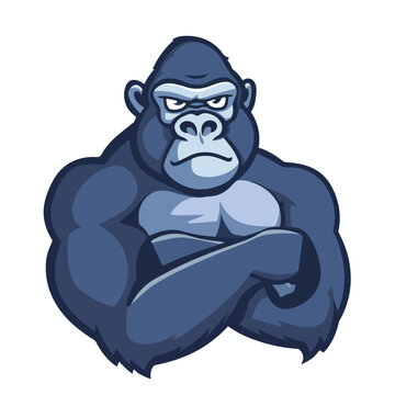 Gorilla logo. Isolated gorilla on white background