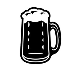 Glass mug of beer. Hand drawn vector illustration isolated on white.