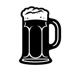 Glass mug of beer. Hand drawn vector illustration isolated on white.