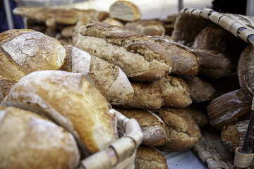 Loaves of artisan bread - 767663647