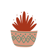 Houseplant. Нand-drawn element. Doodle style.