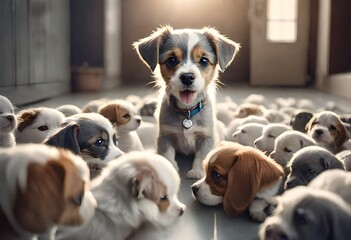 puppies of puppies - obrazy, fototapety, plakaty