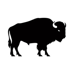 silhouette  of American bison, or buffalo