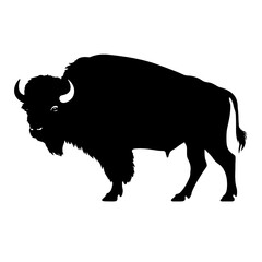 silhouette  of American bison, or buffalo