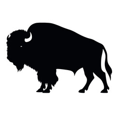 silhouette  of American bison, or buffalo