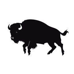 silhouette  of American bison, or buffalo
