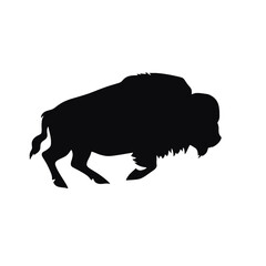 silhouette  of American bison, or buffalo