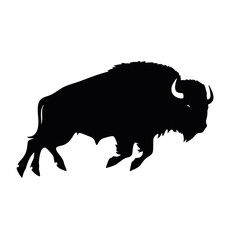 silhouette  of American bison, or buffalo