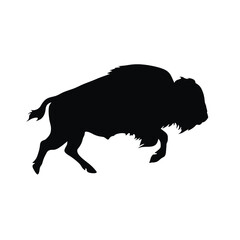 silhouette  of American bison, or buffalo