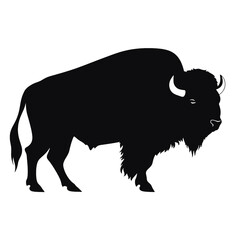 silhouette  of American bison, or buffalo