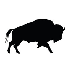 silhouette  of American bison, or buffalo