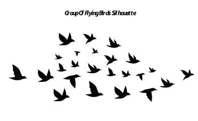 Group of flying birds silhouette vector illustration