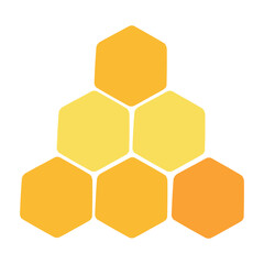 a honeycomb icon on a white background. the design is in a flat style. Vector illustration.
