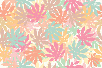 Fototapeta premium Botanical seamless background. Tropical leaves.