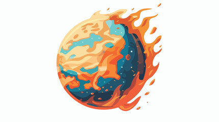 Dangerous planet icon. Flat illustration of dangerous