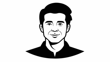 Black and White Portrait Drawing of a Man's Face