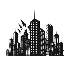 City silhouette vector set. Panorama city background.  