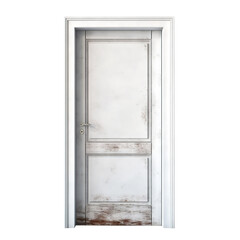 White wooden door, cut out