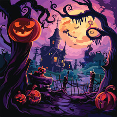 Halloween scary cartoons cartoon vector illustratio