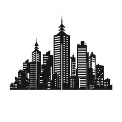 Naklejka premium City silhouette vector set. Panorama city background. 