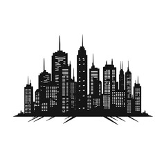 City silhouette vector set. Panorama city background.  