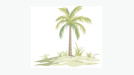Fototapeta na wymiar Palm Tree flat vector isolated on white background 