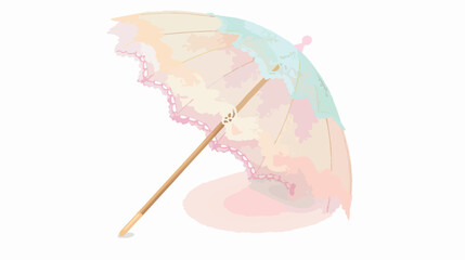 Pastel Lace Parasol flat vector isolated on white background