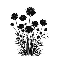 bunch of flowers  Silhouette 