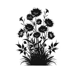bunch of flowers  Silhouette 