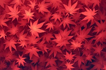 Foto op Plexiglas Red leaves background, texture, anime style © IMAGE