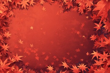 Red leaves background, texture, anime style