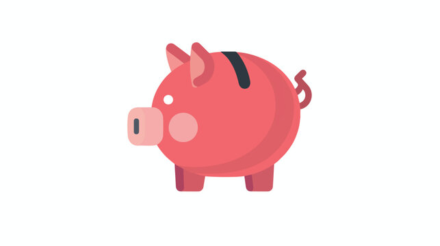 Piggy bank icon. Pictograph of moneybox flat vector isolated