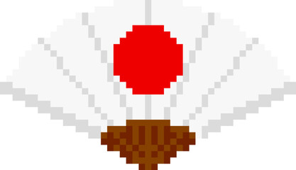 Obraz premium Pixel Japanese Paper Fan