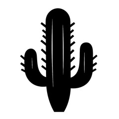 Cactus silhouettes illustrated on white