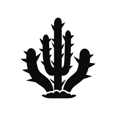 illustration of a silhouette of a cactus, Black cactus silhouettes, Cactus vector, silhouette of cactus