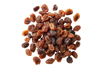 dried grapes on a white background