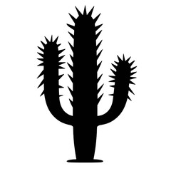 illustration of a silhouette of a cactus, Black cactus silhouettes, Cactus vector, silhouette of cactus