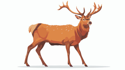 Red Deer in Line Art Clipar flat vector 