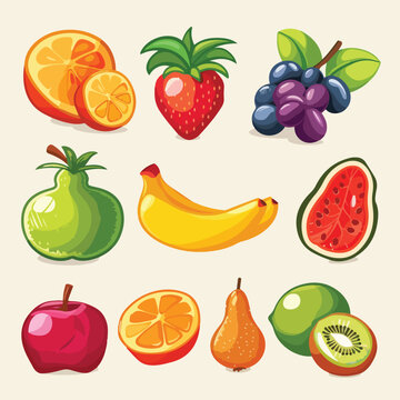 Healthy fruits design cartoon vector illustration i