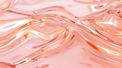 Abstract liquid glass background. 3d acrylic elegant waves - 767674200