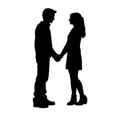 couple holding hands Silhouette 