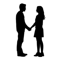 couple holding hands Silhouette 