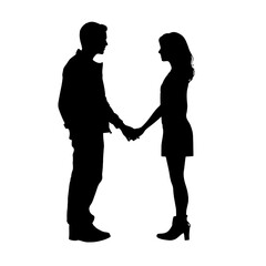 couple holding hands Silhouette 