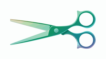 Scissors sign. Green gradient icon flat vector isolated