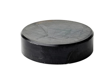 The Ice Hockey Puck On Transparent Background.