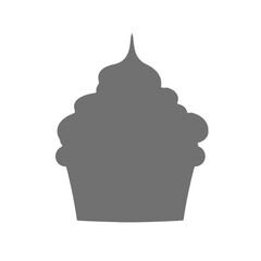 Birthday cupcake silhouette icon. Vector template for tattoo or laser cutting.